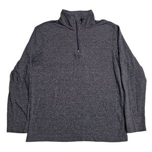 Claiborne Pullover Men's Medium Gray 1/4 Zip Mock Neck Sweater Shirt